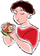 kvinde spiser burger
